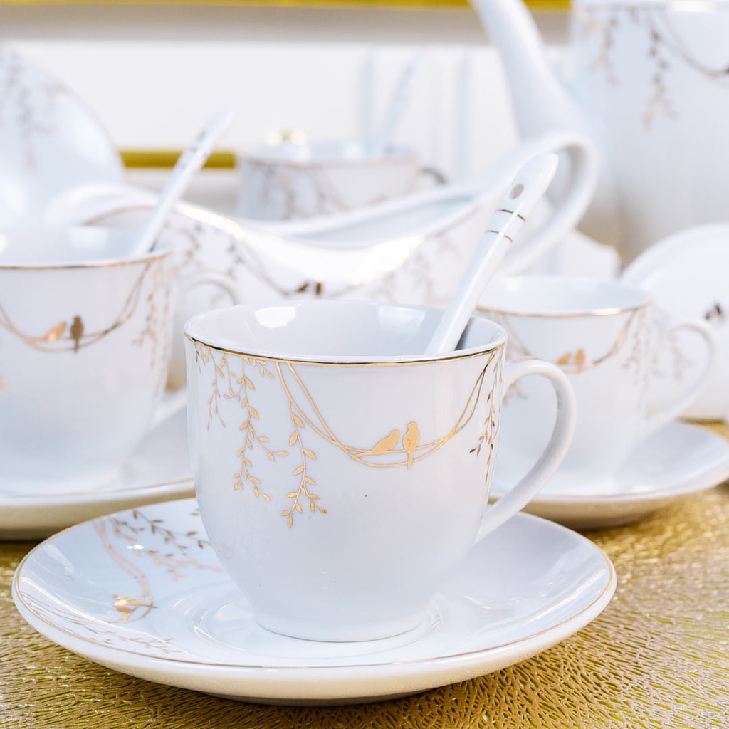 Service à Table en Porcelaine 72 Pièces Bravo Doré Motif 5