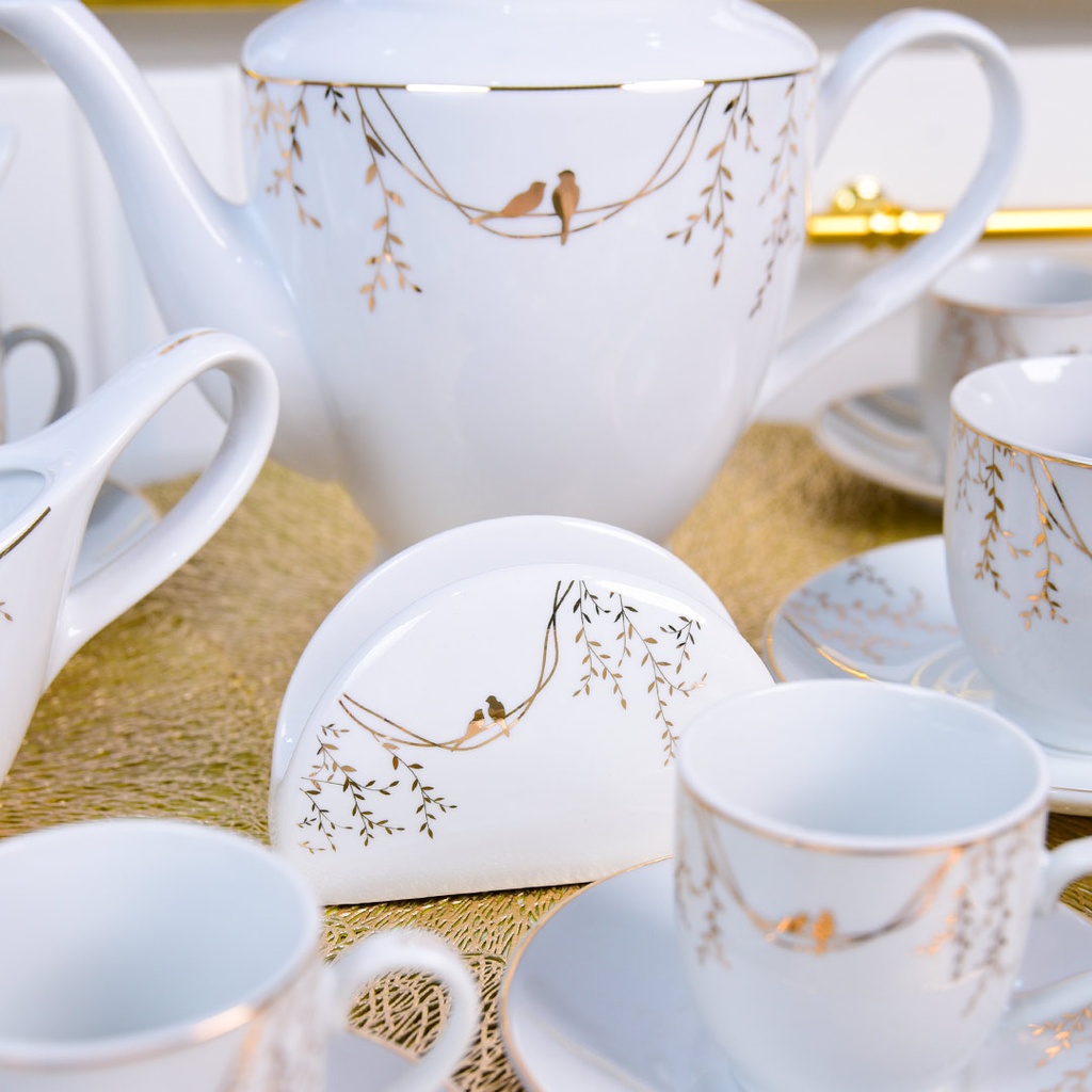 Service à Table en Porcelaine 72 Pièces Bravo Doré Motif 5