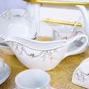 Service à Table en Porcelaine 72 Pièces Bravo Doré Motif 5