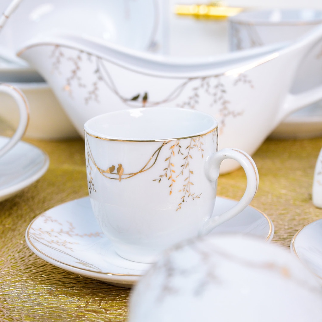 Service à Table en Porcelaine 72 Pièces Bravo Doré Motif 5