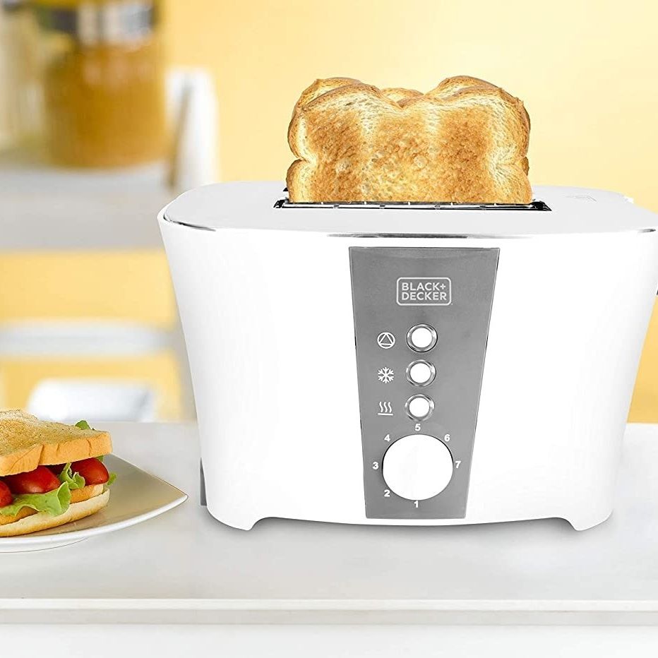 Black & Decker Grille-Pain 800W – 2 Tranches – Blanc