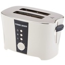 Black & Decker Grille-Pain 800W – 2 Tranches – Blanc