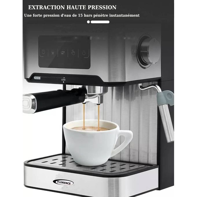Machine À Café Expresso Cappuccino Latté Florence1050W 1,6 L Noir 