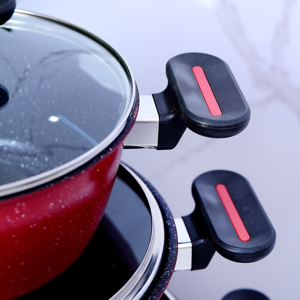 Ensemble de 4 Casseroles Hot Chef Rouge