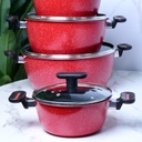 Ensemble de 4 Casseroles Hot Chef Rouge