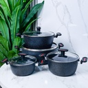 Ensemble de 4 Casseroles Hot Chef Noir