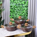 Ensemble de 3 Casseroles Hot Chef - Marron