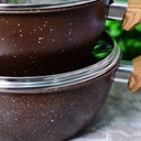 Ensemble de 3 Casseroles Hot Chef - Marron