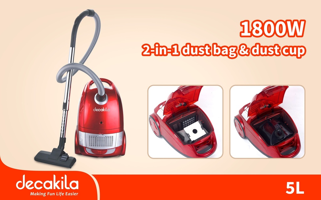 Decakila Aspirateur 2 en 1 - 1800W - 5L