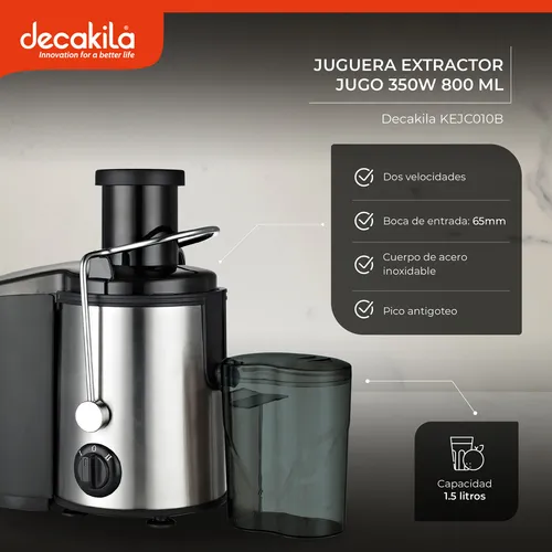 Decakila Machine à jus électrique 350W - 0,8L