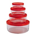 Ensemble de 4 Boîtes de conservation Frigoverre Bormioli Rocco Gelo 11/15/18/23Cm