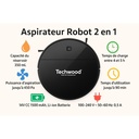 Aspirateur Robot Techwood 2 en 1, Aspiration & Nettoyage, Batterie Li-ion – TAR-2036