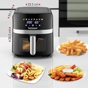 Friteuse Digitale Sans Huile Techwood 8L Porte Vitrée, 8 Programmes & Minuterie 60min – TFR-806SHD