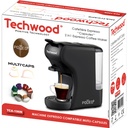 Machine Expresso Multicapsules Techwood Noir – 19 Bars avec Réservoir 600mL – TCA-195N