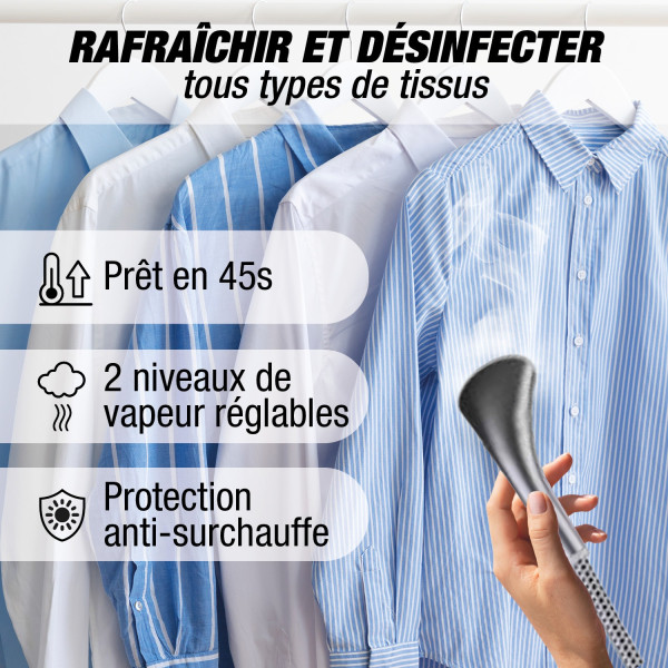 Défroisseur Vertical Techwood 2,8L, 2 Niveaux de Vapeur & Protection Thermique – TDV-2006