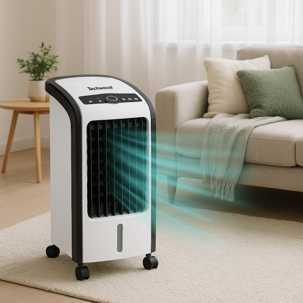 Rafraîchisseur d’Air Techwood 3L, 3 Vitesses, Oscillation 120° & Télécommande – TRF-7016