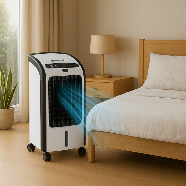 Rafraîchisseur d’Air Techwood 3L, 3 Vitesses, Oscillation 120° & Télécommande – TRF-7016