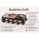 Grill Techwood 8 Raclettes & Pierre, Thermostat Réglable & Double Protection – TRGP-896