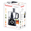 Robot Multifonction Techwood Noir 1,5L, 2 Vitesses + Impulsion, Décor Inox – TRO-6856