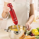 Mixeur Plongeant Techwood Inox Grenat 3en1 Pieds Inox, Bol Hachoir 500ml & 2 Vitesses – TMS-9605