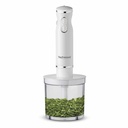 Mixeur Plongeant Techwood Blanc 3en1 Pieds Inox, Bol Hachoir 500ml & 2 Vitesses – TMS-9600