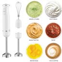 Mixeur Plongeant Techwood Blanc 3en1 Pieds Inox, Bol Hachoir 500ml & 2 Vitesses – TMS-9600