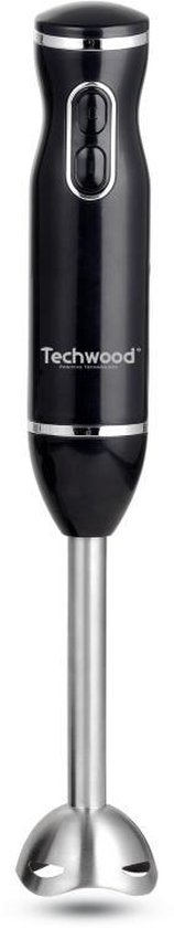 Mixeur Plongeant Techwood Inox Noir 3en1 Pieds Inox, Bol Hachoir 500ml & 2 Vitesses – TMS-9666