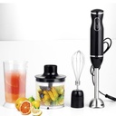 Mixeur Plongeant Techwood Inox Noir 3en1 Pieds Inox, Bol Hachoir 500ml & 2 Vitesses – TMS-9666