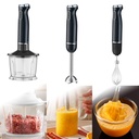 Mixeur Plongeant Techwood Inox Noir 3en1 Pieds Inox, Bol Hachoir 500ml & 2 Vitesses – TMS-9666