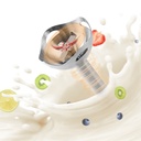 Mixeur Plongeant Techwood Inox Noir 3en1 Pieds Inox, Bol Hachoir 500ml & 2 Vitesses – TMS-9666