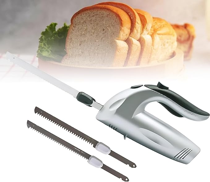 Couteau Électrique Techwood Lame Inox 24,5cm, Moteur Silencieux & Double Sécurité – TCE-009