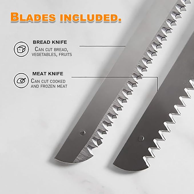 Couteau Électrique Techwood Lame Inox 24,5cm, Moteur Silencieux & Double Sécurité – TCE-009