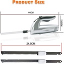 Couteau Électrique Techwood Lame Inox 24,5cm, Moteur Silencieux & Double Sécurité – TCE-009