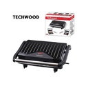 Panini Grill Techwood Contact Couvercle Noir, Témoin Lumineux & Contrôle Température – TPG-756