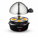Cuit Œufs Techwood 3 en 1 Inox/Noir 7 Œufs, Cuisson Vapeur & Œufs au Plat, Arrêt Automatique – TO-007