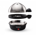 Cuit Œufs Techwood 3 en 1 Inox/Noir 7 Œufs, Cuisson Vapeur & Œufs au Plat, Arrêt Automatique – TO-007