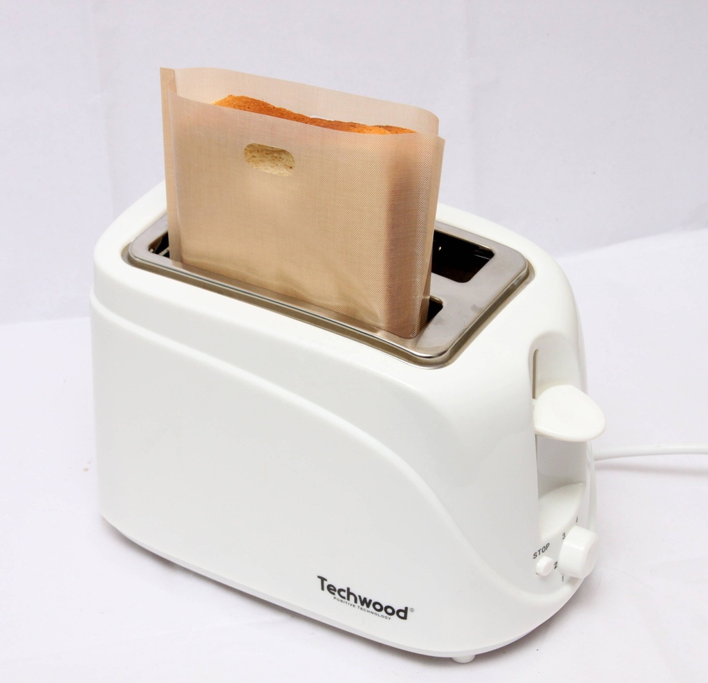 Grille-Pain Techwood Blanc 2 Fentes, Contrôle Brunissage & Éjection Automatique – TGP-202