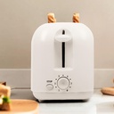 Grille-Pain Techwood Blanc 2 Fentes, Contrôle Brunissage & Éjection Automatique – TGP-202