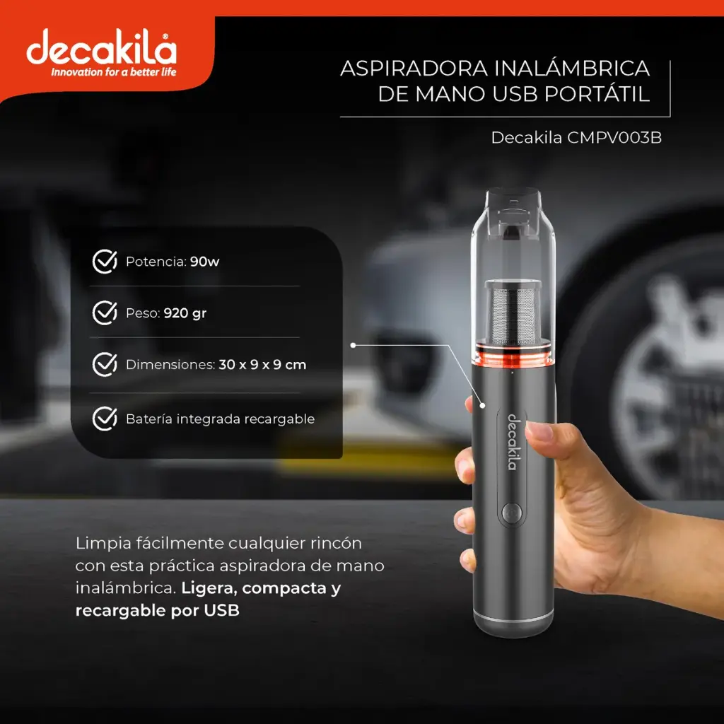 Decakila Mini Aspirateur Sans Fil - 90W 