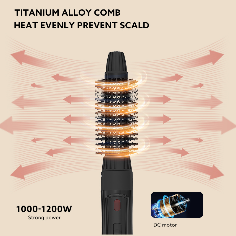 Brosse Chauffante Techwood 800W, Fonction Air Frais & Interrupteur Marche/Arrêt – TBC-896