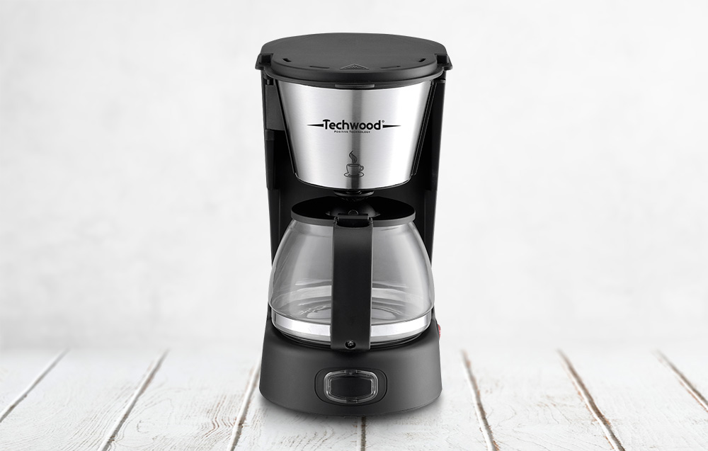 Cafetière Électrique Techwood Noir Inox – 6 à 8 Tasses avec Système Anti-Gouttes & Arrêt Automatique TCA-696