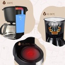 Cafetière Électrique Techwood Noir Inox – 6 à 8 Tasses avec Système Anti-Gouttes & Arrêt Automatique TCA-696