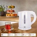 Bouilloire Techwood Blanc 1L, Arrêt Automatique & Protection Surchauffe, Couvercle Sécurité – TB-1023