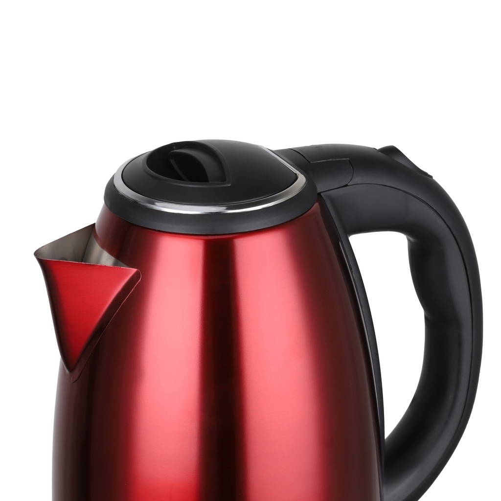 Bouilloire Techwood Inox Grenat 1,8L Sans Fil, Socle 360°, Arrêt Automatique & Sécurité Anti-Ébullition – TBI-1855