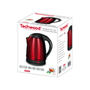 Bouilloire Techwood Inox Grenat 1,8L Sans Fil, Socle 360°, Arrêt Automatique & Sécurité Anti-Ébullition – TBI-1855