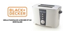 Black & Decker Grille-Pain 800W – 2 Tranches – Blanc