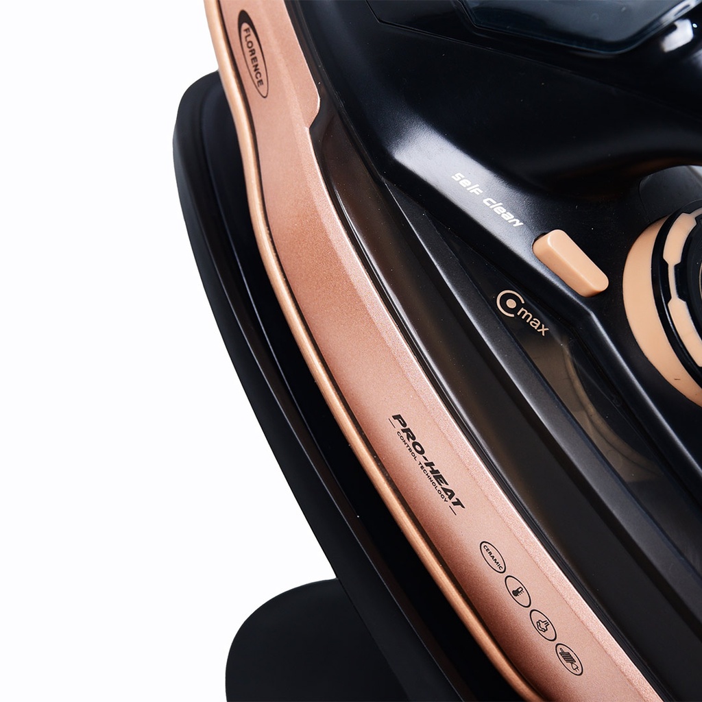 Fer a Repasser Florence Avec Support - 1800W - Noir & Bronze 