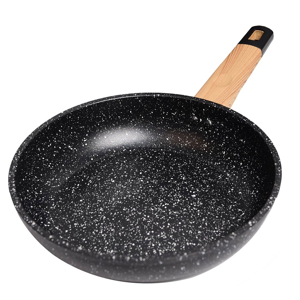 Set De 3 Poêles Granite Sizar Noir 20 , 24 et 28Cm