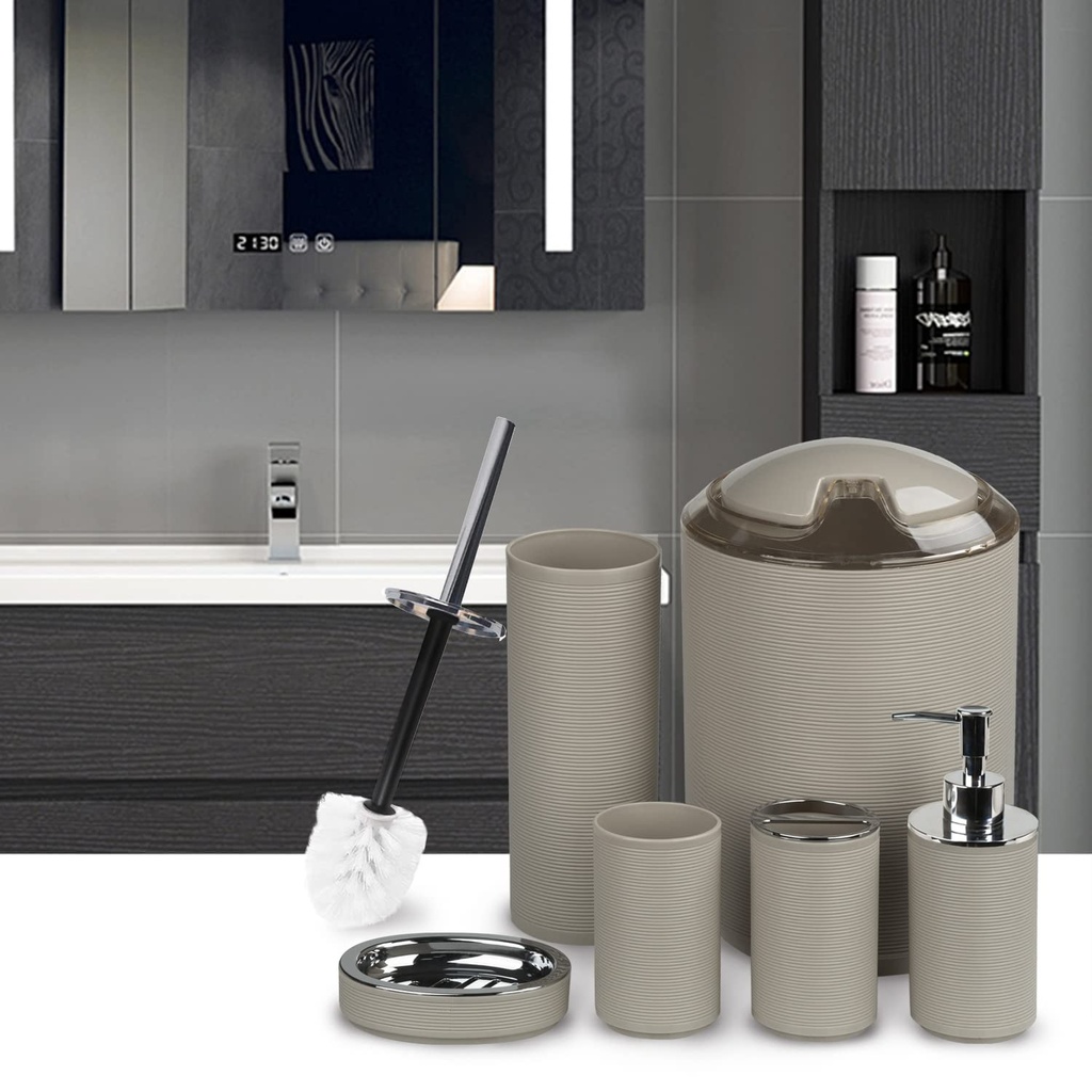 Ensemble D’accessoires De Salle De Bain 6 Pièces Grége