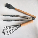 Set D'ustensiles De Cuisine 12 Pièces En Silicone Gris Charbon